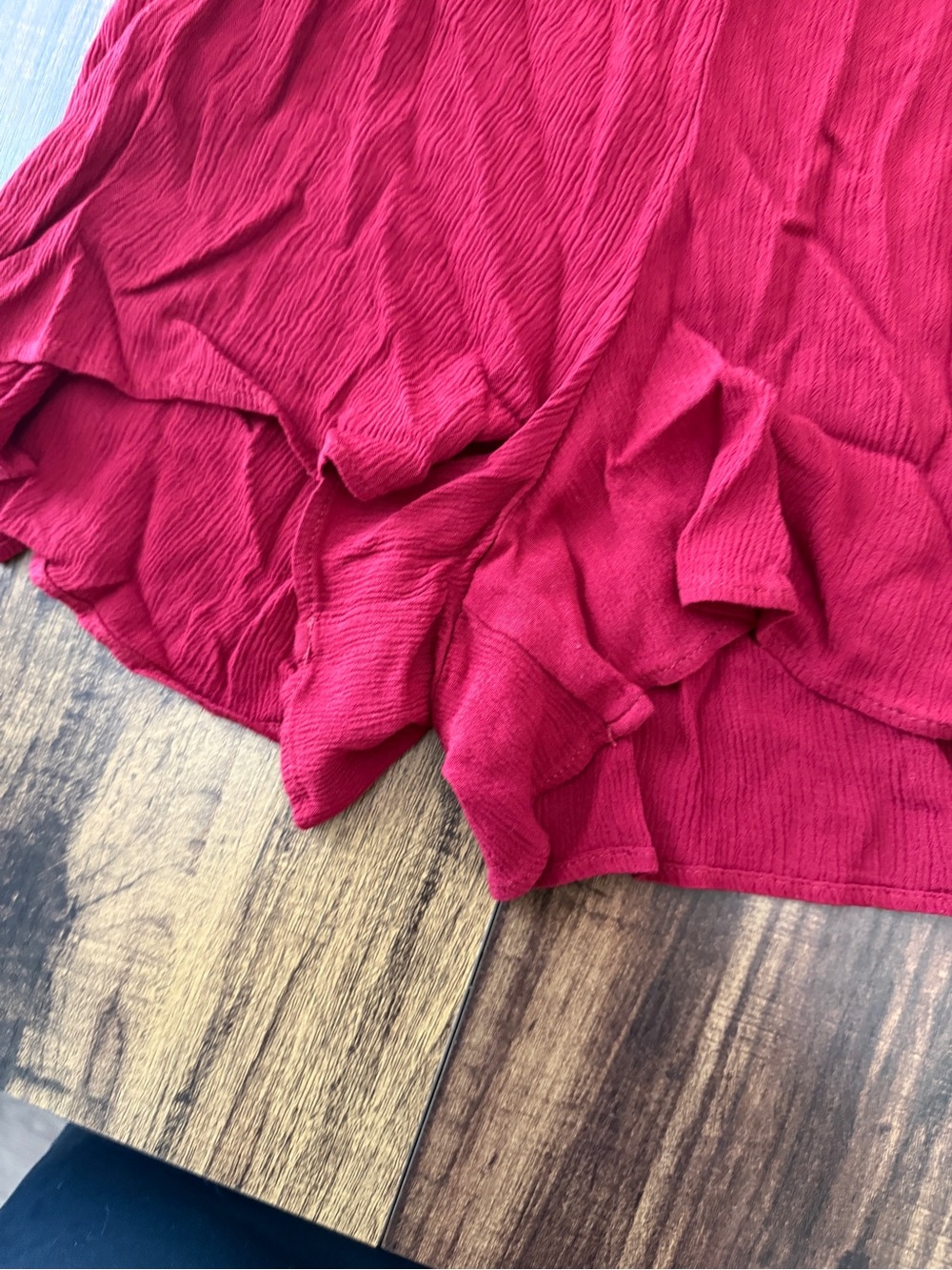 JustFab Raspberry Red Long-Sleeve Button Front Romper - Picture 7 of 9